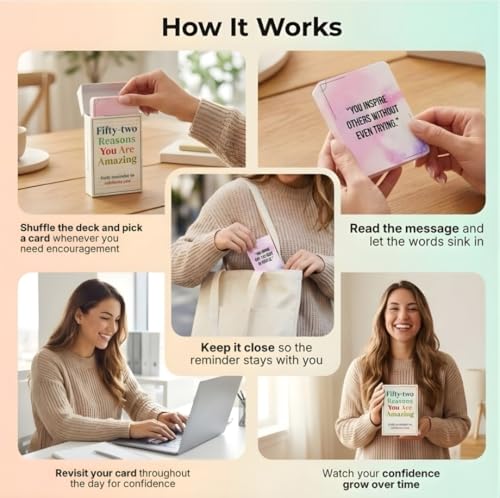 Isaac Liev Affirmation Cards for Women, Men & Teens – 52 Uplifting Positive Quotes & Inspirational Messages - style: Amazing Affirmation