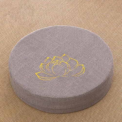 Zerodis Hard Foam Cotton Linen Meditation Cushion Comfortable Detachable Washable Minimalist Multifunctional for Balcony Living Room Tatami (Gray)