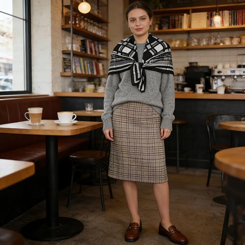 35" Head Scarf Large Square Scarf Like Cotton Hairscarf Fashion Scarves Bandana Night Sleeping Wraps for Women B01 - color: Black Quadrilateral