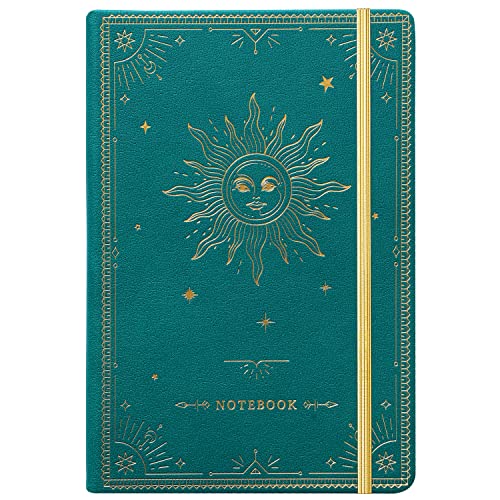 Artfan Ruled Notebook/Journal – Premium Thick Paper Faux Leather Classic Writing Notebook with Pocket + Page Dividers Gifts, Banded, Large, 144 Pages, Hard Cover, Lined (5.8 x 8.4) - Jungle Green - color: Green1