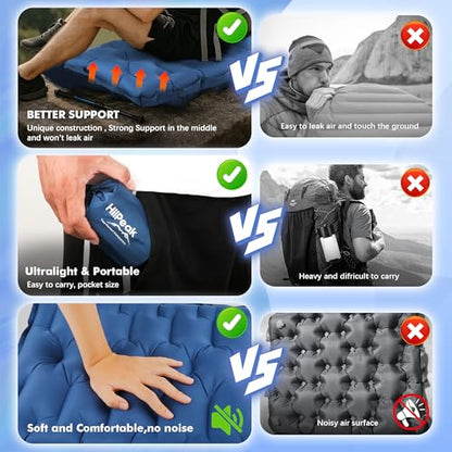 HiiPeak Inflatable Soccer World Cup Seat Cushion, Lightweight Compact Stadium Seat Pad Camping Air Seat Cushion for Gym Football Themed Party Airplane Travel Backpacking Hiking Office Car(Blue) - color: Blue