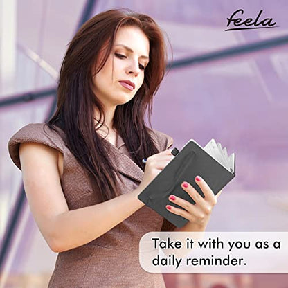 feela 24 Pack Journal Notebook for Work, Business Notebook Bulk Hardcover Lined Writing Journal with Pen Holder for Men Women Note Taking, with 24 Black Pens, 120 GSM, 5.1”x8.3”, A5, Gray - color: 24 Pack gray