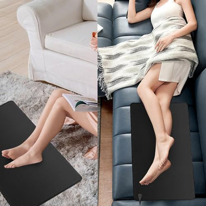Grounding Mat, 11.8 * 23.6 Conductive Grounding Mat for Bed, Grounding Pad for Better Sleep, Reduce Anxiety, Feet and Back Pain, Inflammation, Headache Relief