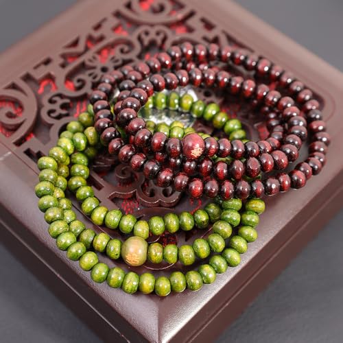 1PCS 6MM Bead Bracelets for Men and Women Unisex Mala Bracelet Beaded Tibetan Prayer Buddha Bead for Meditation - color: Green02