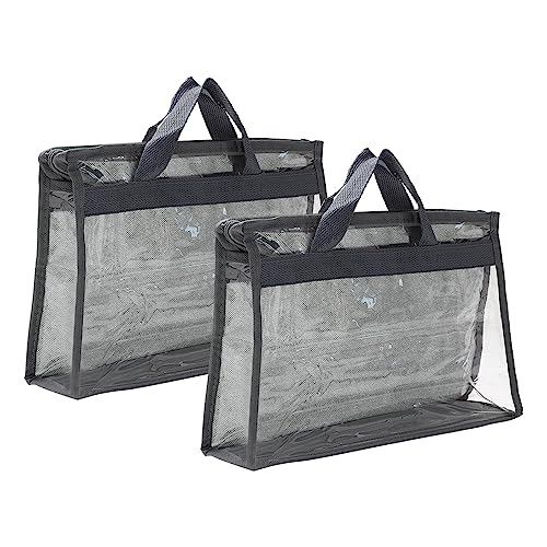 PATIKIL Handbag Dust Bags, 2 Pack Clear Purse Storage Organizer S Size PVC Dustproof Handbag Cover Transparent Purse Protector, Gray - color: Gray, size: S