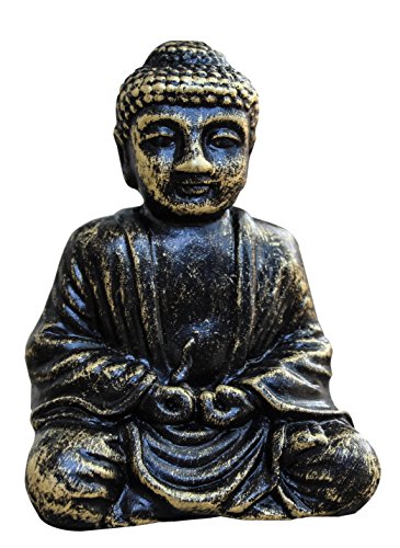 Zen Garden Deluxe Desk Meditation Garden Buddha Statue with Tea Light Holder, Incense Holder, Incense, Rocks, Sand, and Rake (Candle Not Included)