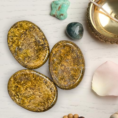 Amazing Gemstone Bronzite Worry Stone Crystals and Healing Stones - Stress Relief Gifts - Piedra Crystal Fidget for Meditation, Relaxation - Unique Stocking Stuffers and Birthday Gift - color: Bronzite