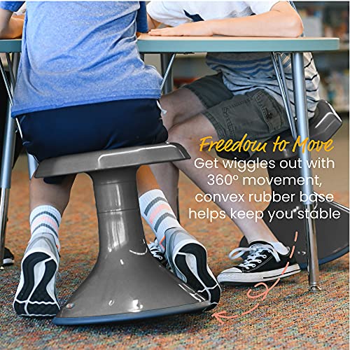 ECR4Kids ACE Active Core Engagement Wobble Stool, 15-Inch Seat Height, Flexible Seating, Grey - color: Grey