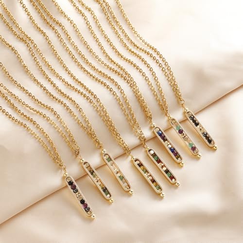 KZL Healing Crystals Necklace Spiritual Crystal Pendant Necklace for Women Men Reiki Natural Stones Beaded Stress Relief Anxiety Necklace Empath Protection New Beginnings Good Luck Gifts - style: Good Luck