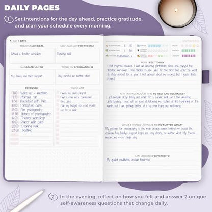Clever Fox Self-Care Journal – Daily Reflection Notebook – Mental Health & Personal Development Planner, Meditation & Mood Log, A5 (Lavender) - color: Lavender, size: A5 (5.8'' x 8.3'')