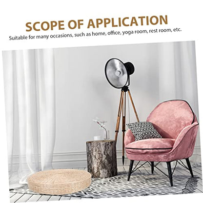 GLEAVI Natural Woven Japanese Style Cushion Round Meditation Seating Pad for Home Yoga Thickness for Floor Use Relaxation