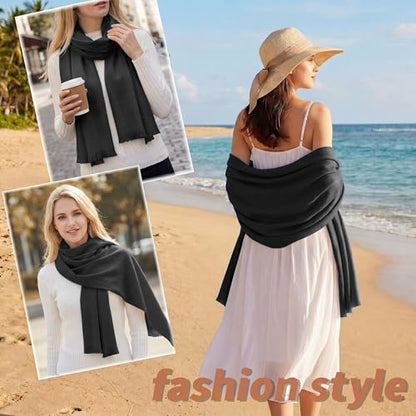 Pashmina shawls and wraps for Evening Dresses Scarf for Women Winter Shawl Wraps for Women Weedings - color: Dark Grey
