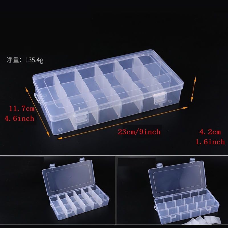 Kamay's Adjustable XL18 Compartment Slot Plastic Craft Storage Box Thick Hard Plastic Hobby Craft Storage Box Case With Snap Lock Ideal For Small Items - style: XL18 Compartment Slot