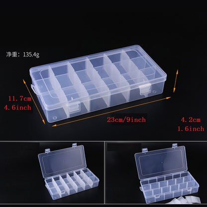 Kamay's Adjustable XL18 Compartment Slot Plastic Craft Storage Box Thick Hard Plastic Hobby Craft Storage Box Case With Snap Lock Ideal For Small Items - style: XL18 Compartment Slot