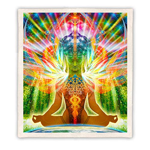 Meditation Throw Blanket | Sherpa Fleece Blanket | Buddha Birth (Small) - size: Small