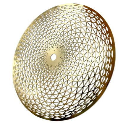 4 Inch Crystal Grid Board Sacred Geometric Silver Metal Plate Crystal Grid Meditation Chakra Wooden Wall Art Yoga Decor Spiritual Gifts (Gold, 10cm Diameter) - color: Gold