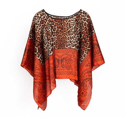 Women's Satin Cover Up Short Poncho Tops Sheer Chiffon Boho Pashmina Shawl Beach Soft Shawl - color: Style21