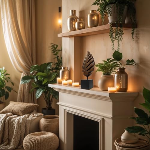 Solid Wood Leaf Sculpture, Gift for Mom, Home Decor, Living Room, Boho, Coffee Table, Centerpiece Table Decorations, Mantle, Bathroom Shelf, Farmhouse, Christmas Decorations