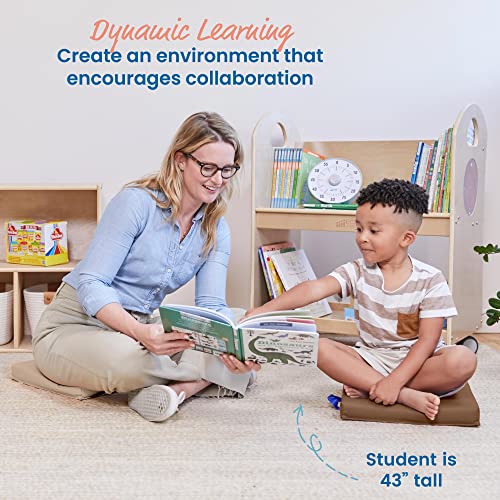 ECR4Kids SoftZone Floor Cushions, Square, Flexible Seating, Earthtone, 6-Piece - color: Earthtone