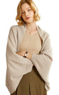 Women's Soft Shawls and Wraps Knitted Warm Shawl With Sleeves Fashion Shawl Wrap Lightweight Open Front Poncho 2026 - color: Beige Camel