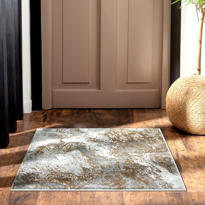 LUXE WEAVERS Marble Swirl Abstract Area Rug, Gray 2x3 - color: Grey, size: 2' x 3' (Rectangular)