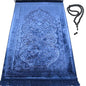 Modefa Prayer Rug - Luxury Velvet Muslim Prayer Rug with Tasbih Beads Soft Elegant Prayer Mat Meditation Mat - Plain Solid Turkish Prayer Matt Islam Ramadan Eid Gift - Paisley (Navy Blue) - color: Navy Blue