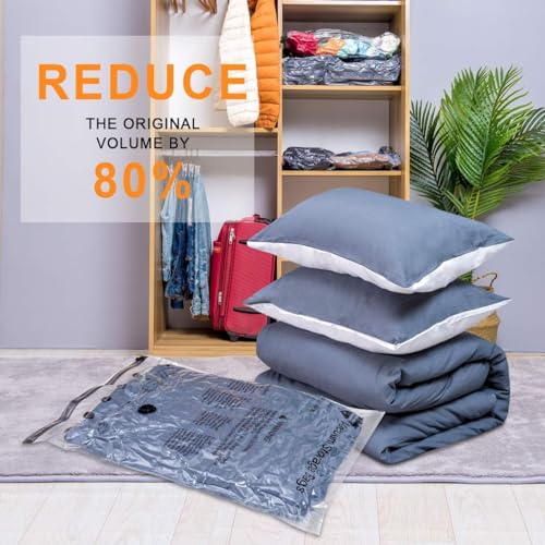 GONGSHI Vacuum Storage Bags, Space Saver Seal Bags For Clothing, Travel Luggage,Blankets, Comforters, Pillows, Clothes Storage.12 Jumbo