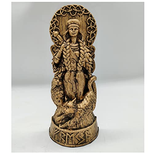 Freya Statue Norse God Freyja Goddess Statue for Altar Resin Nordic Gods Carving Pantheon of Navia for Home Collection Bookcase Orament - color: Freya