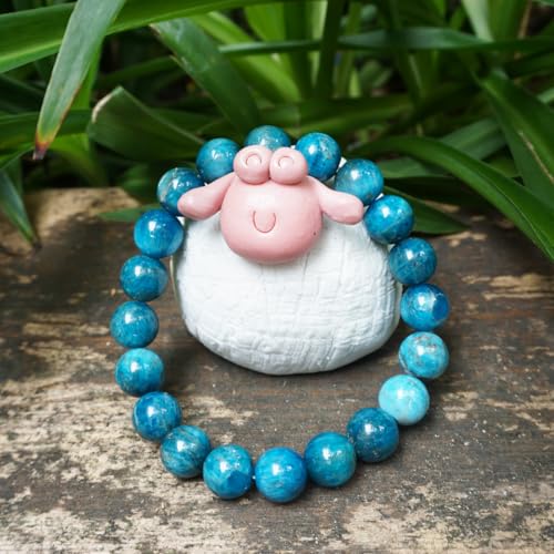 Single-pack of pure gemstone bracelets… - color: 10MM-Blue-Apatite