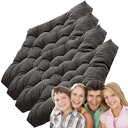 Square Meditation Pillow for Seating on Floor,Solid Thicken Futon Pillow Seat Floor Cushion for Yoga Corduroy Chair Pad (Black 55cm/22in(Set of 4)) - color: Black, size: 55cm/22in(Set of 4)