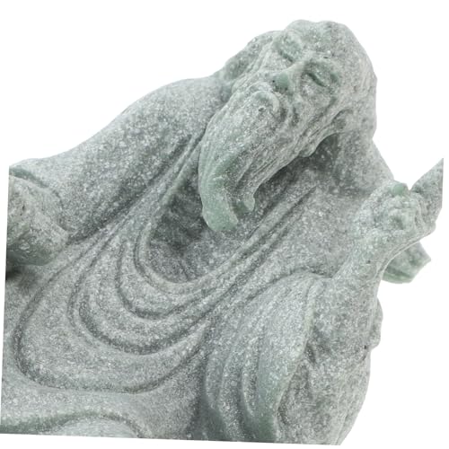 TOYANDONA Decorative Buddha Figurine for Zen Gardens Sandstone Monk Statue for Fish Tanks Bonsai Landscape Ornament Tranquil Outdoor Decor Sandstone Craft