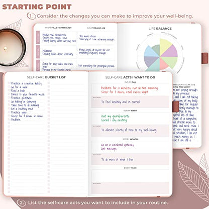 Clever Fox Self-Care Journal – Daily Reflection Notebook – Mental Health & Personal Development Planner, Meditation & Mood Log, A5 (Rose Gold) - color: Rose Gold, size: A5 (5.8'' x 8.3'')