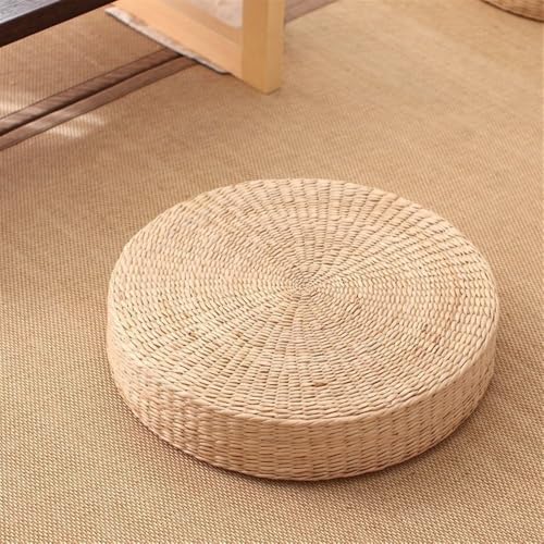 Yoga Mat, Meditation Cushion, Japanese Round Pad, Hand Woven Straw Seat Cushion, Floor Pillow for Tea Ceremony, Meditation and Yoga(3.9 * 23.6in)