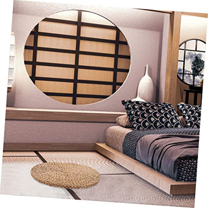 PRETYZOOM Thickened Woven Yoga Meditation Cushion Pad for Outdoor Picnics Natural Straw Floor Mat Comfortable Seating for Home and Garden Use Thick