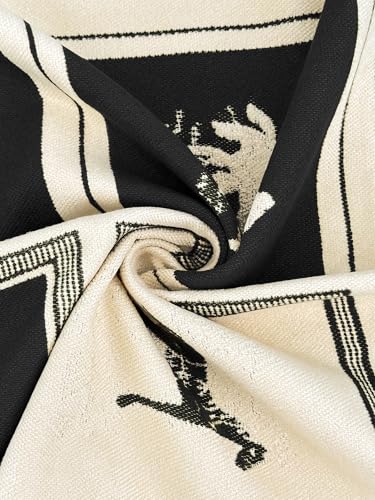 Women's Reversible Pashmina Shawl Wrap for Women Big Scarf Holiday Gifts - color: Black-cream