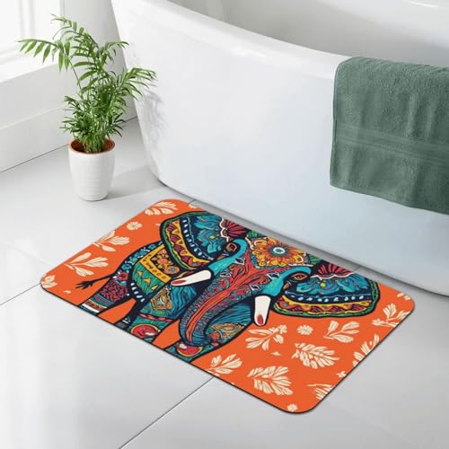 Absorben Bathroom Mat Indoor Outdoor Frontdoor Home Decor Perfect for Bedroom Livingroom Diningroom Playroom Kitchen Patio African Tribal Nations Elephants Art - color: Pattern 349