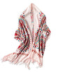Urban CoCo Women's Embroidered Oversize Tassel Shawl Scarf Wraps for Women - color: Pink