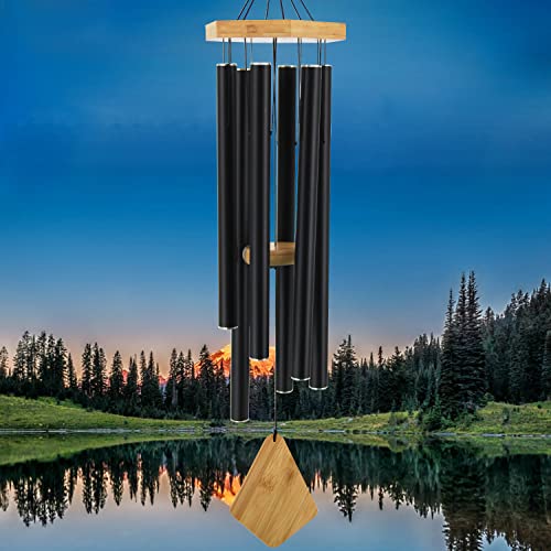 Wind Chimes Outdoor Large Deep Tone, 36 Inches Sympathy WindChimes Outdoor Memorial Windchime for Mom/Housewarming/Christmas, Black Wind Chime for Outside Garden, Patio, Home Decor - size: 36"BK