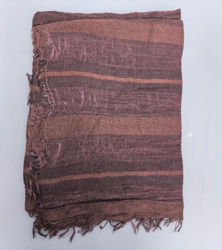 Artistic Retro Cotton And Linen Scarf, Plain Tie Dye Gradient Autumn And Winter New Soft Cotton Shawl - color: Wine Red