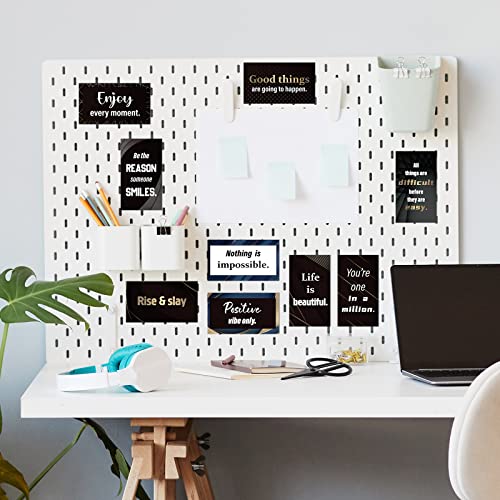 Seajan 200 Pcs Positive Affirmation Cards Gift for Men Employee Black Motivational Inspirational Cards with Quotes Encouragement Bulk with Boxes for Office Business Daily Affirmation
