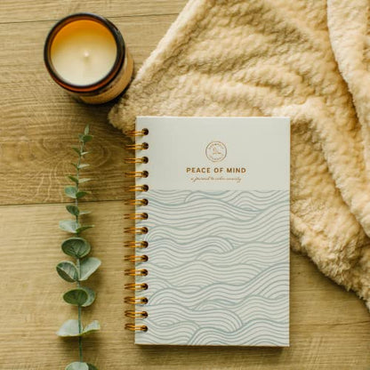 Promptly Journals, Peace of Mind: A Journal to Calm Anxiety (Aquamarine Bue, Linen/Leatherette) | Anxiety Relief | Mental Health Journal | Anxiety Self-Help Journal | Anxiety Coping Journal - color: Aquamarine Bue