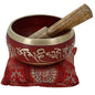 Ajuny Tibetan Singing Bowl Set Handmade Brass Sound Bowl for Meditation Yoga Chakra Healing Stress Relief Spiritual Mindfulness Authentic Unique Spiritual Gifts for Men & Women (Red)