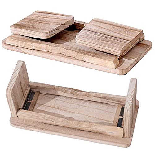 Kneeling Chair,Meditation Bench Kneeling Stool,Perfect Wooden Kneeling Stool Ergonomic Kneeling Meditation Yoga Bench, with Locking Hinges, for Tea Ceremony, Yoga, Praying, Deep Meditation Bench(White - color: White