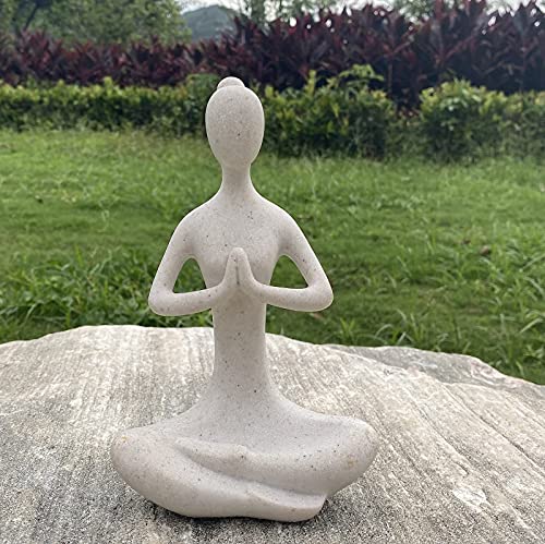 Yoga Figure Figurine Ornament for Home, Zen Buddhist Namaste Yoga Statue Sculpture Indoor & Outdoor Decor for Birthday Mothers Day - color: Prayer