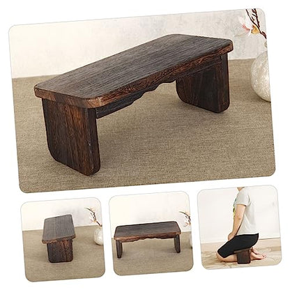 VICASKY Wood Meditation Stool for Kneeling and Sitting Folding Zen Bench Cushion Non-Skid Household Stool for Mindfulness and Prayer
