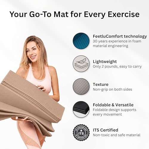 Foldable Yoga Exercise Mat – Lightweight, Anti-Slip, and Easy to Store for Yoga, Pilates, Home Workouts, and Floor Exercises