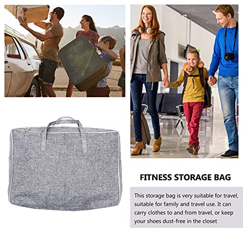 VICASKY Cotton Linen Storage Bag Travel Clothing Container Quilt Bag for Outdoor Fitness Lightweight Easy to Clean Convenient Handle for Sports Daily Use