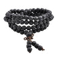 Jovivi 6mm 8mm Natural Lava Rock Stone Healing Gemstone 108 Prayer Beads Tibetan Mala Bracelet Necklace - color: 6mm Beads