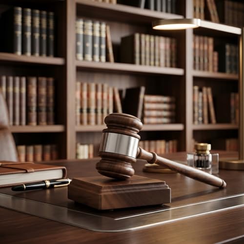 Wooden Walnut Gavel w/Square Sound Block (Silver Band)