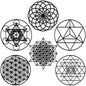 Taiyin 6 Pcs 12 Inch Wooden Sacred Geometry Wall Art Set, Zen Geometric Wall Decor for Home Meditation Room, Inspired Hanging Art with Metatron Cube, Flower of Life, Sri Yantra(Black)